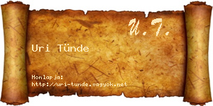 Uri Tünde névjegykártya